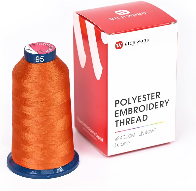 Poolin Richword Selected Purple Embroidery Thread 4000M(4374Y) 40WT Polyester Thread 100 Colors Selected for Commercial Multi Needles and Single Needle Embroidery Machine 0095 - Image 1